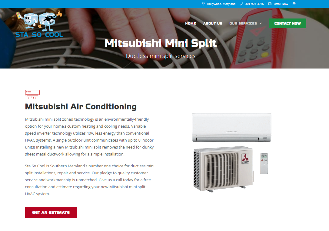 webpage content creation example hvac company
