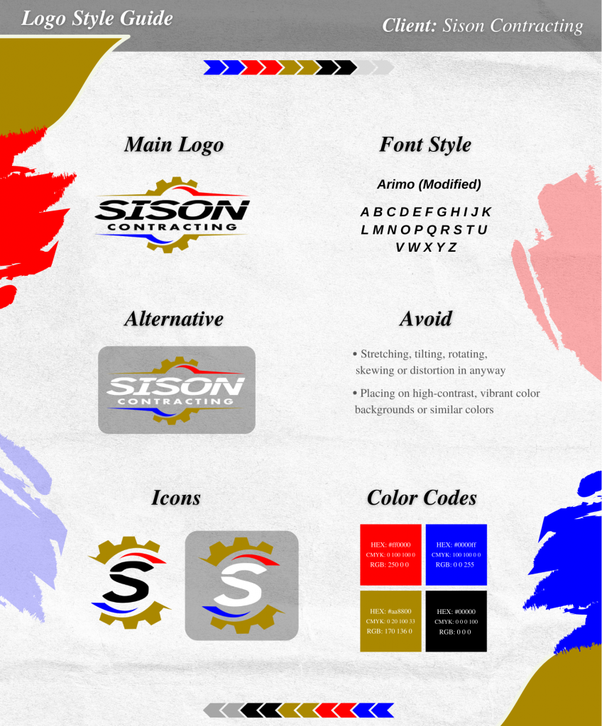 style guide for custom logo sison contracting