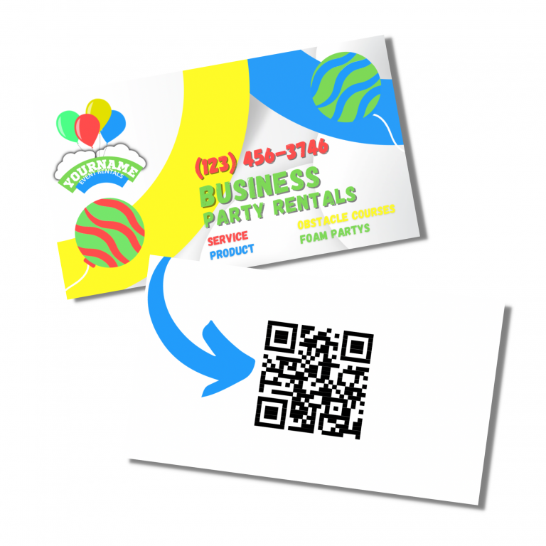 party rental business card template