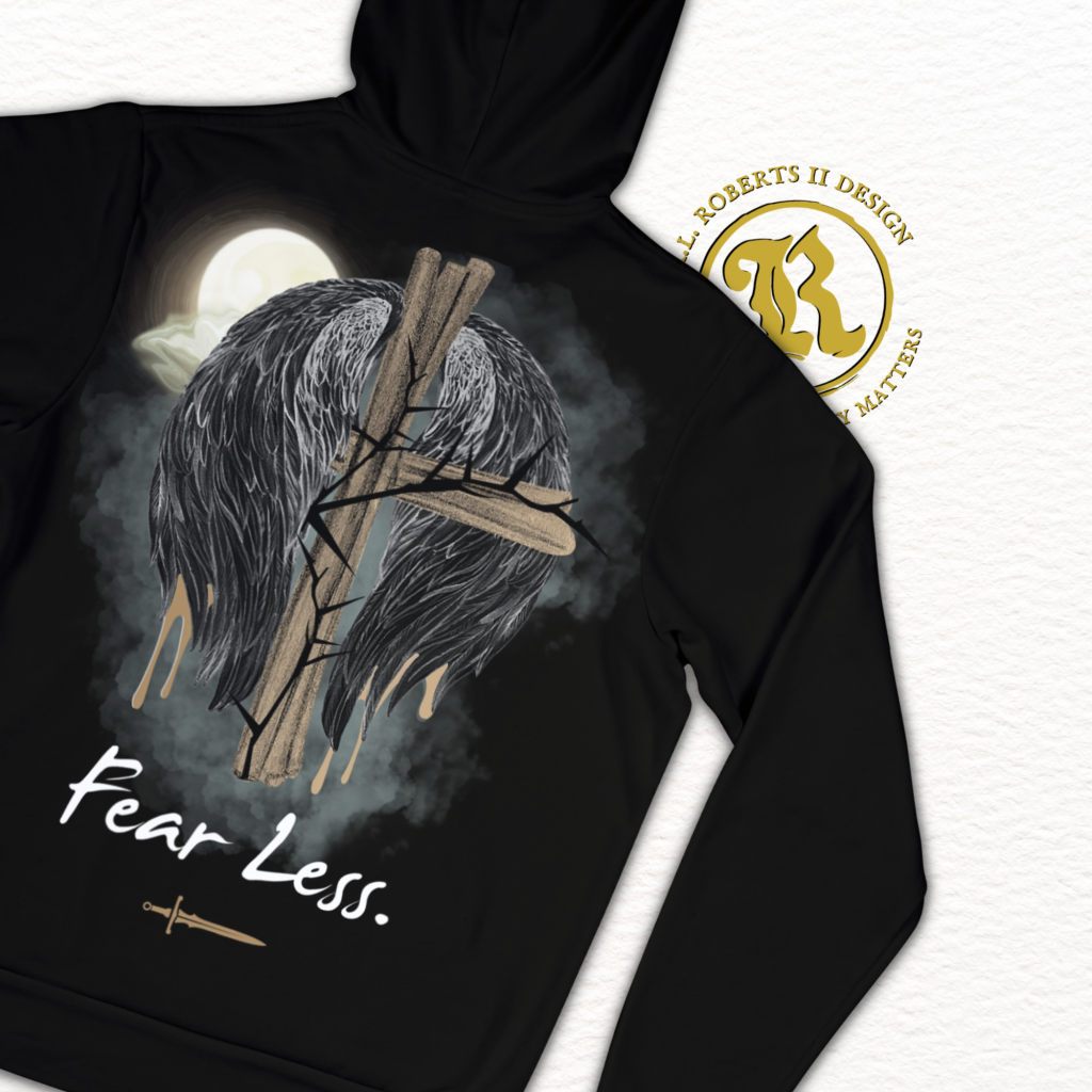"Fear Less" Wings & Cross Shirt Design