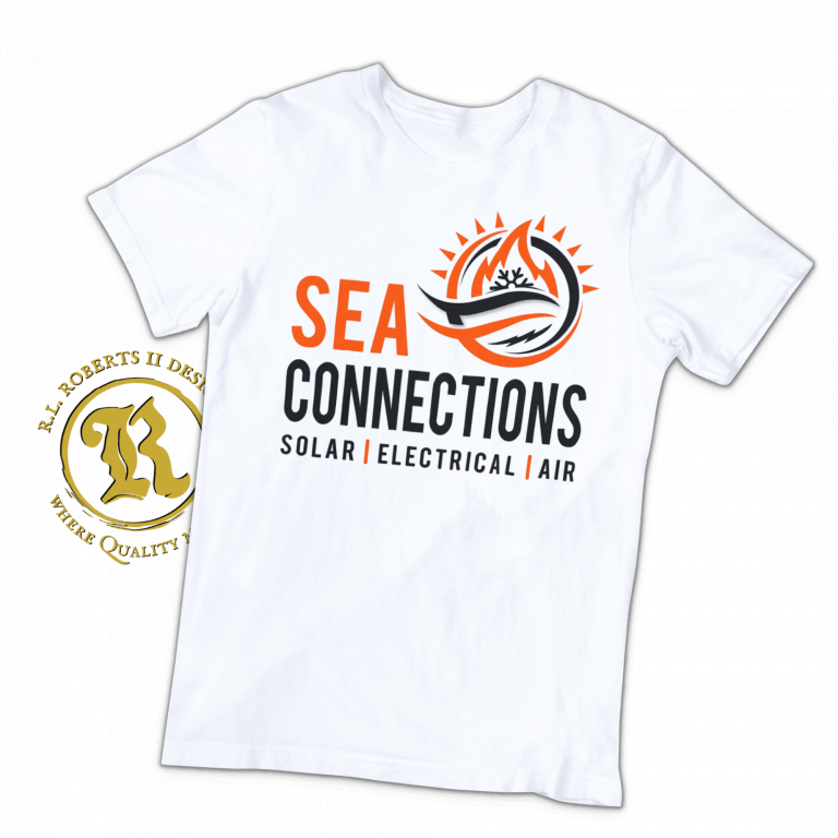 Custom hvac shirt design sea connections solar