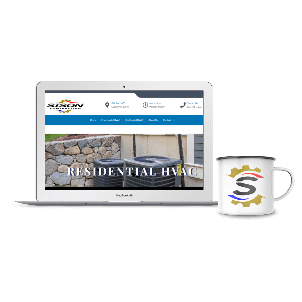 hvac website design services example with custom cup