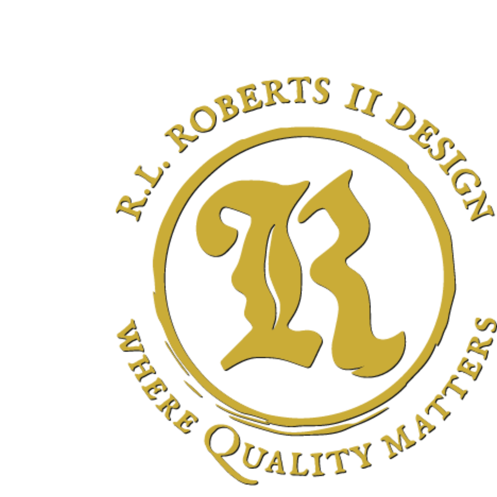 rl roberts II design logo gold shadow