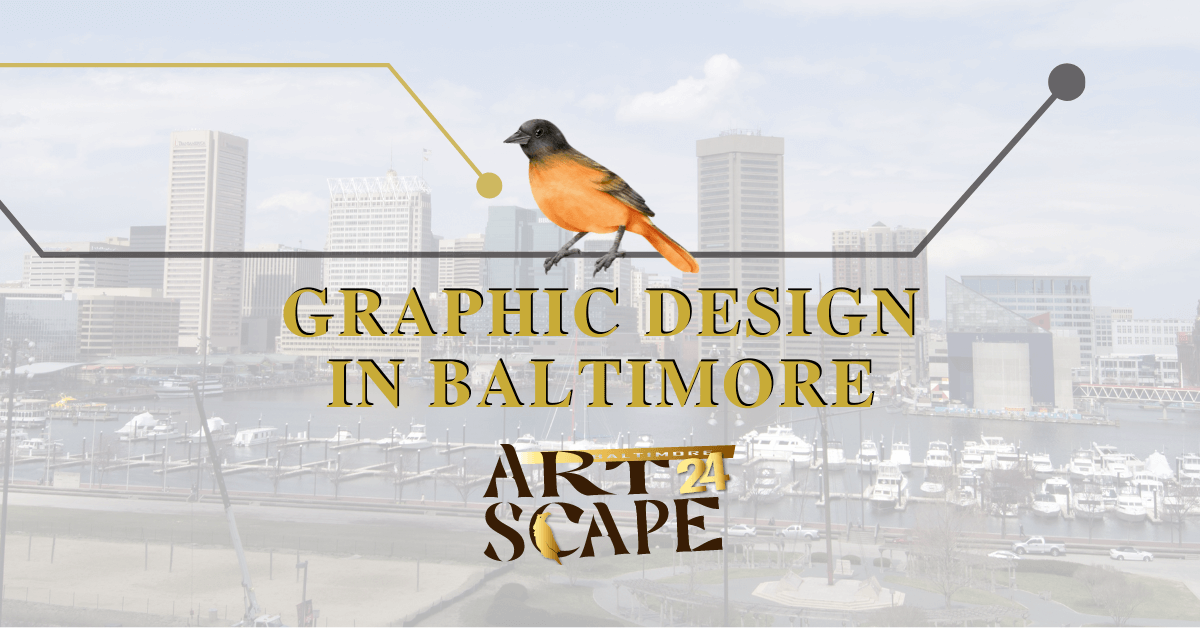 graphic showing a oriole over the words graphic design in baltimore