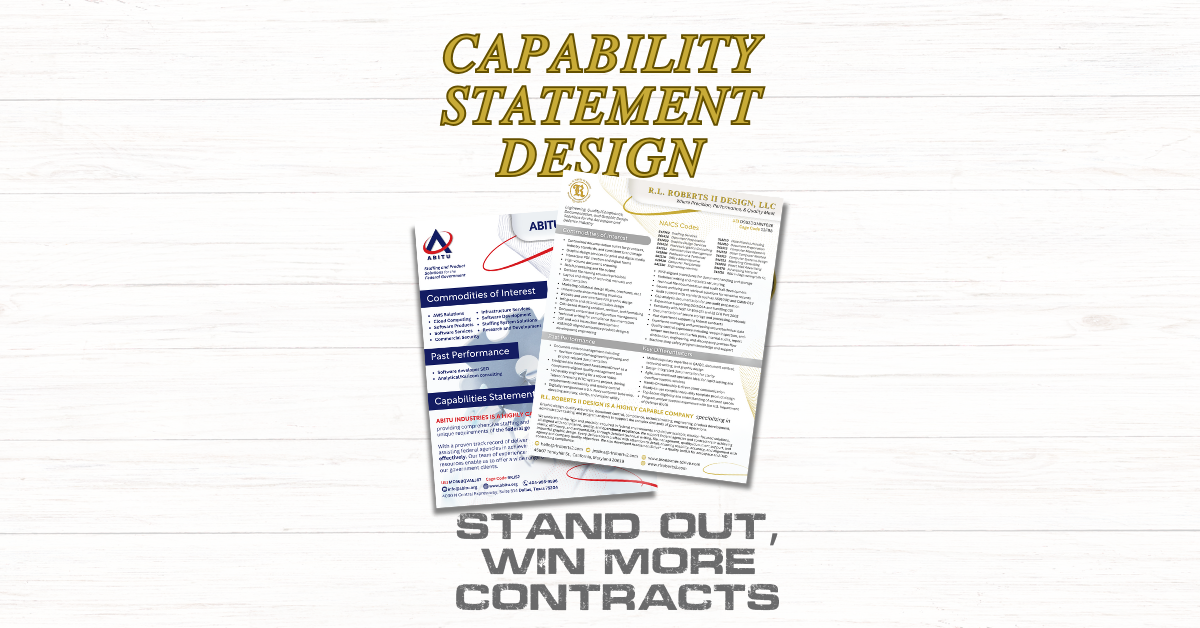 Capability Statement Design Stand Out, Win More Contracts