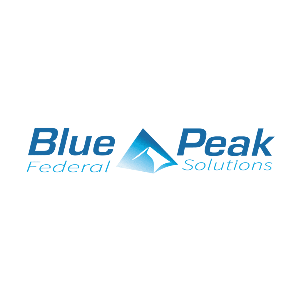 blue peak federal solutions logo design concept