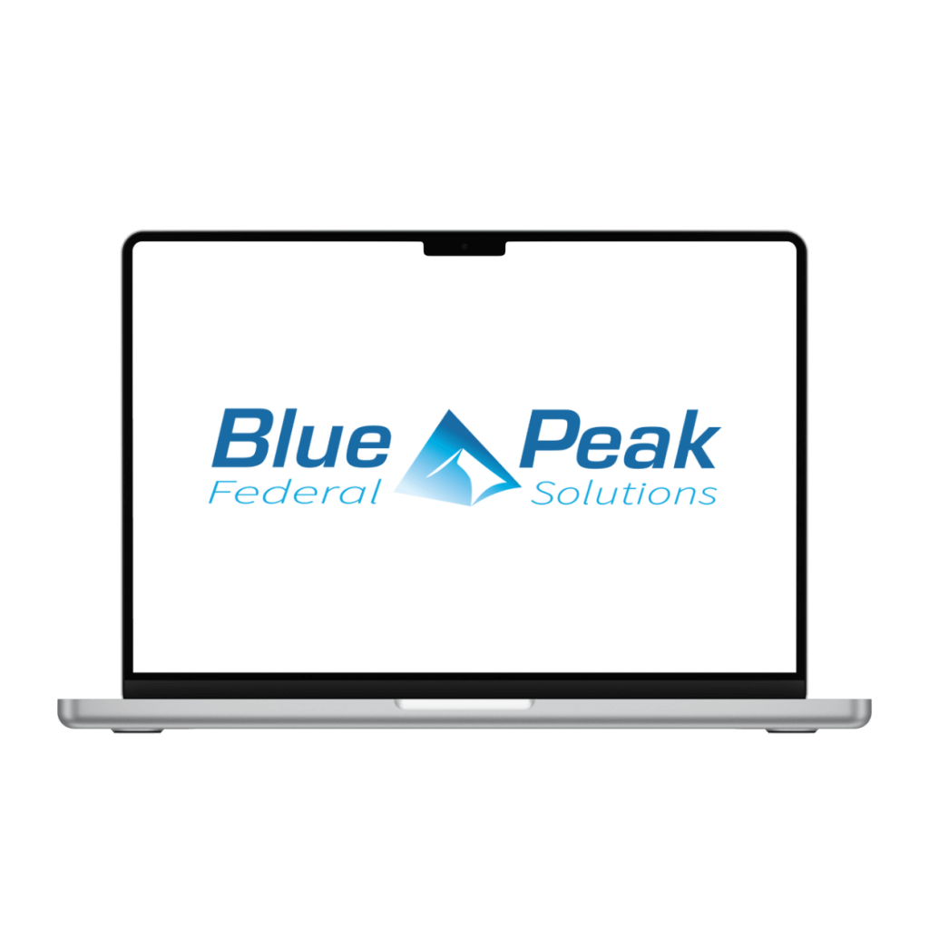 blue peak federal solutions logo design concept