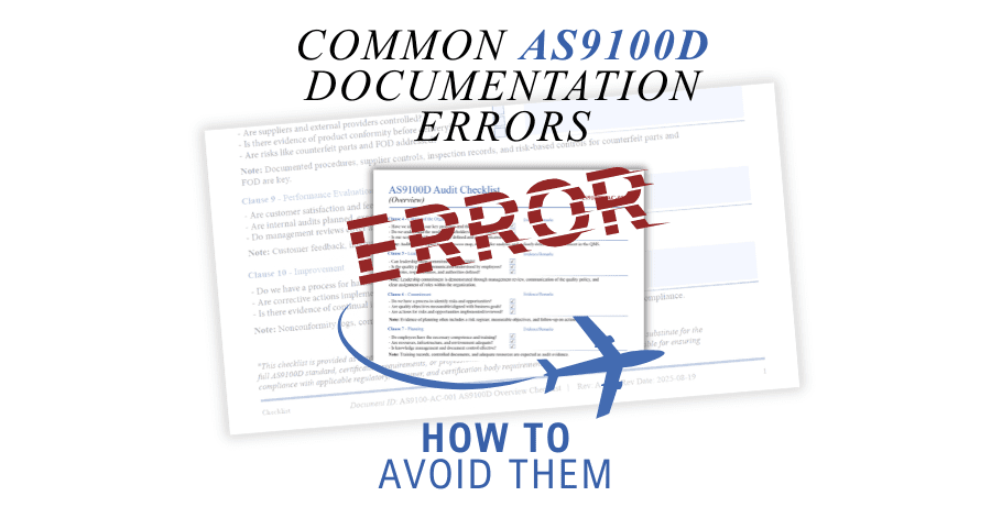 Clear As9100D Documentation errors