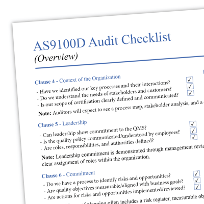 AS9100D-Audit-Checklist example
